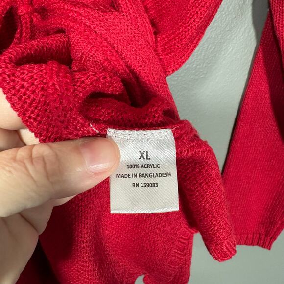 Jason Maxwell NWT Women's Red Tunic Length Cardigan Sweater - Size XL - Holiday - Picture 5 of 7